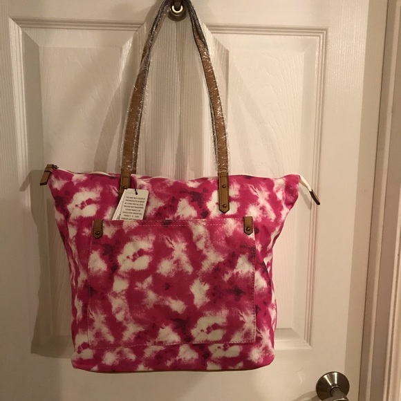 🌸 Pink Tie Dye Canvas Tote - Picture 2 of 8